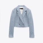 ÁO KHOÁC BLAZER VẢI DỆT DÁNG CROP