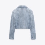 ÁO KHOÁC BLAZER VẢI DỆT DÁNG CROP