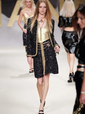 CH N VÁY VẢI TWEED LẤP LÁNH