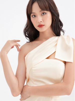 Đầm xoè phối nơ 