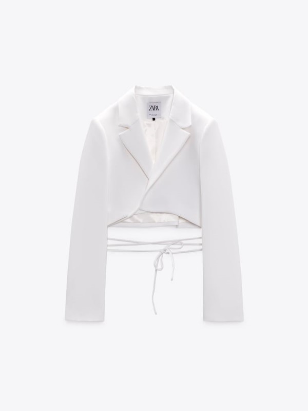 ÁO KHOÁC BLAZER DÁNG CROP CÓ DÂY BUỘC