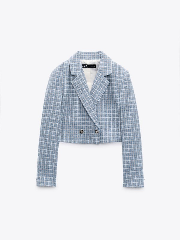 ÁO KHOÁC BLAZER VẢI DỆT DÁNG CROP