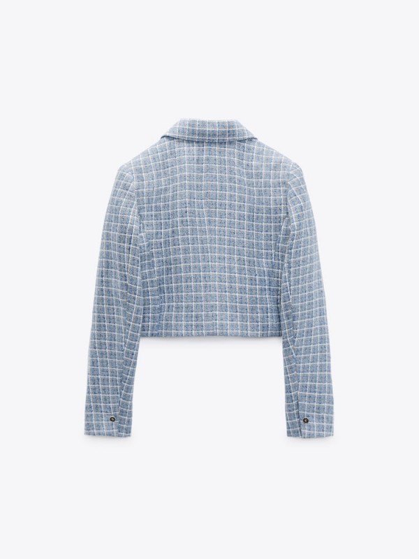 ÁO KHOÁC BLAZER VẢI DỆT DÁNG CROP