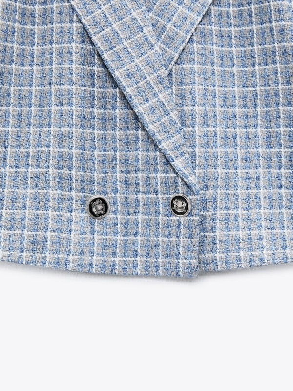 ÁO KHOÁC BLAZER VẢI DỆT DÁNG CROP