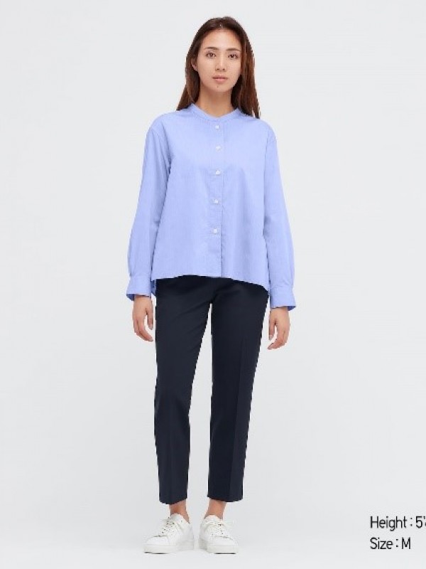 ÁO SƠ MI COTTON CỔ TRỤ 