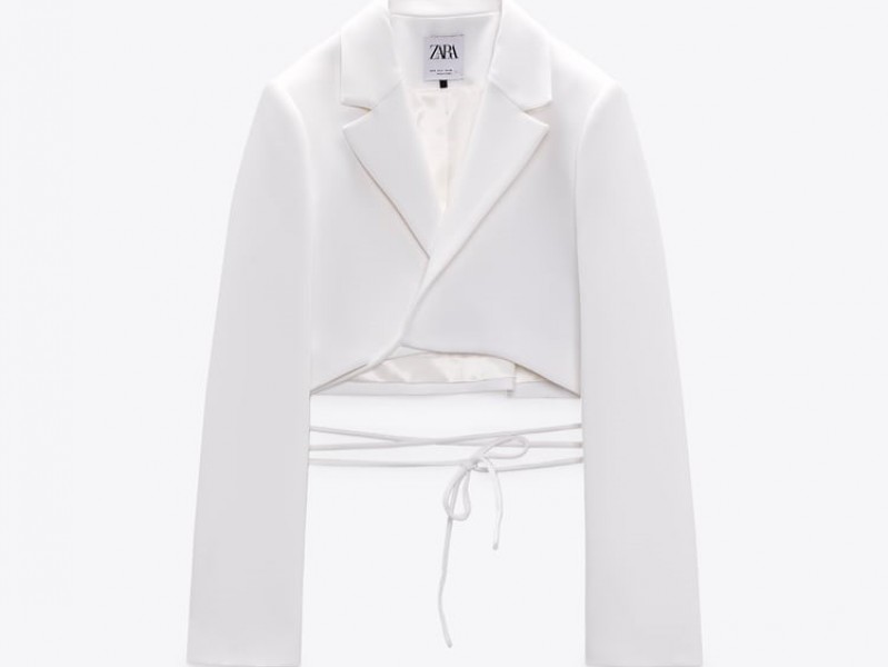 ÁO KHOÁC BLAZER DÁNG CROP CÓ DÂY BUỘC