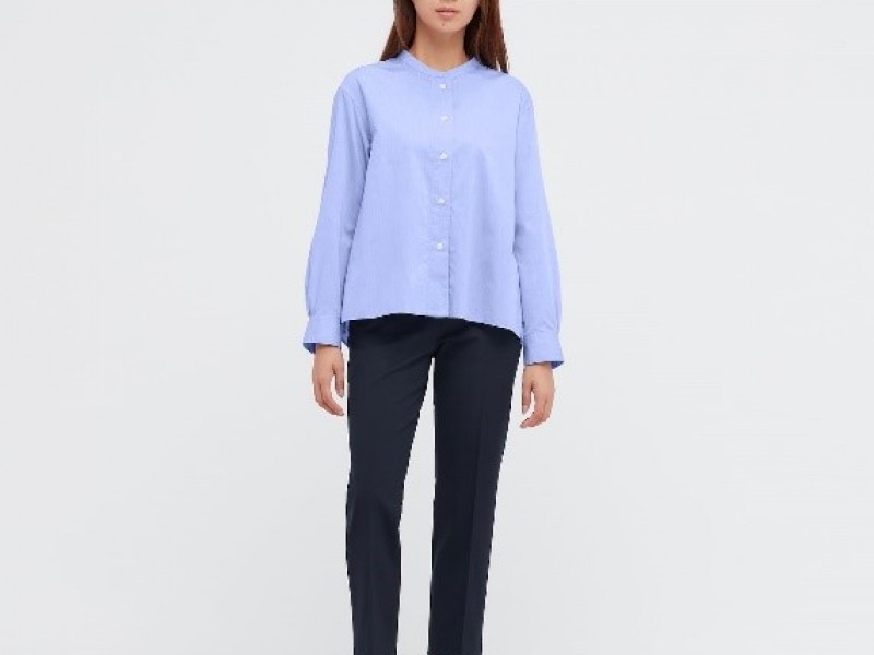 ÁO SƠ MI COTTON CỔ TRỤ 