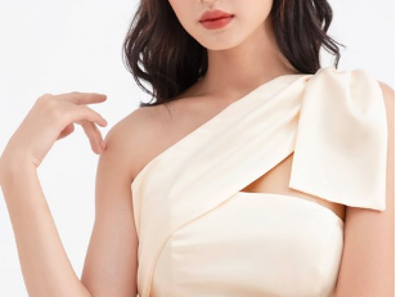 Đầm xoè phối nơ 